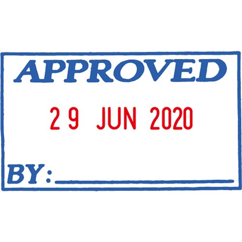 STAEDTLER SELF INKING DATER Shiny 4mm Approved Red Blue